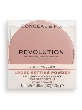 Revolution Beauty Conceal & Fix Setting Powder, Light Yellow, SEALED, New